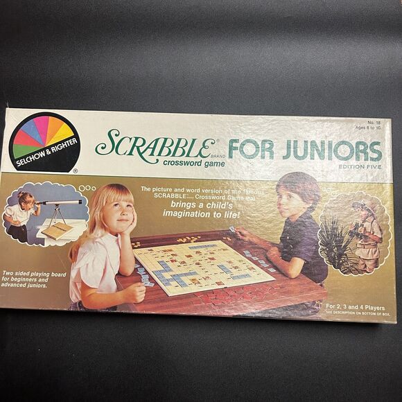 1982 Selchow & Righter Scrabble for Juniors Board Game - Picture 1 of 8